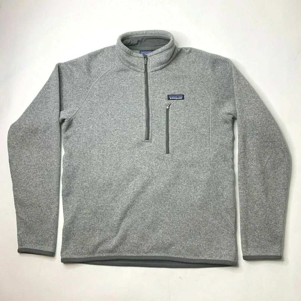 Patagonia Better Sweater Size Small Mens Heather Gray 1/2 Zip with Fleece Jacket